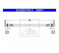 ATE Tubo Del Freno Posteriore Destra per Renault Clio III Modus/Grand Modus