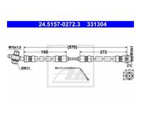 Ate Tubo Frenante Tubo Freno Posteriore Sinistro Per Bmw X5 24.5157-0272.3
