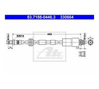 ATE Tubo Freno Anteriore per Ford Mondeo III Familiare 83.7188-0446.3