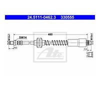 ATE Tubo Freno Anteriore per Peugeot 807 Expert Pritsche/Telaio