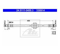 ATE Tubo Freno Anteriore per Renault Clio III Modus/Grand Modus Grandtour