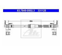 ATE Tubo Freno Anteriore per VW Golf VI EOS Scirocco 83.7849-0502.3