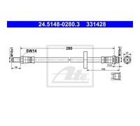 Ate Tubo Freno Linea Freno Posteriore Per Ford Mondeo III Turnier 24.5148-0280.3