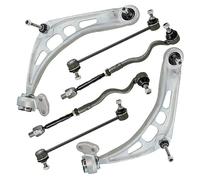 ATEC Germany 2x braccio di controllo asse anteriore destro e sinistro con giunto sferico e idromount, 2x asta di accoppiamento anteriore, 2x tiranti con estremità del tirante, compatibile con BMW