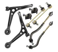 ATEC Germany 2x braccio di controllo asse anteriore inferiore sinistro e destro con giunto sferico, 2x asta di accoppiamento, 2x tirante, compatibile con FORD, SEAT, VW