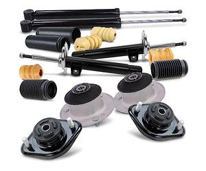 ATEC Germany 4x ammortizzatori a gas a pressione anteriori e posteriori con supporto e set di protezione antipolvere, compatibili con BMW Serie 3 (E46)