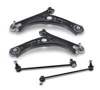 ATEC Germany Set di bracci di controllo - 2x braccio di controllo con giunto di sospensione anteriore, 2x barra di accoppiamento anteriore Compatibile con SKODA SUPERB 2, OCTAVIA 2, YETI, VW CADDY