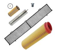 ATEC Germany Set di filtri con 1x filtro aria, 1x filtro aria cabina, 1x filtro olio, 1x filtro carburante, 1x tappo di scarico olio, compatibile con BMW Serie 1 (E87), Serie 3 (E90) (E91)