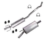 ATEC Germany Set di silenziatori di scarico 1x Silenziatore centrale, 1x Silenziatore posteriore, con materiale di montaggio Compatibile con OPEL CORSA B (S93), CORSA B (S93)