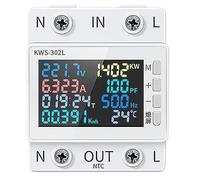 ATEC - Multifunzione Digitale 8 in 1 con Display LCD a Colori per DIN-RAIL (KWS-302L)