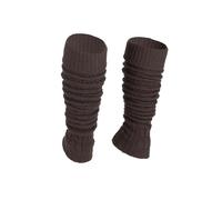 Ateena Scaldamuscoli in Lana da Donna, Scalda Caviglie Invernali Morbidi all'Uncinetto con Motivo A Treccia, Ghette da Donna per Danza o Balletto, Polsini Grossi per Stivali in Taglia Unica, Marrone