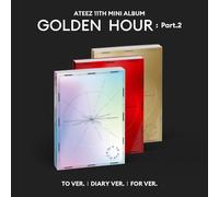ATEEZ 11th Mini Album GOLDEN HOUR: Part.2 CD + P.Book + P.Card + Sticker + Re...