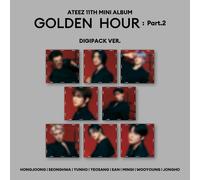 ATEEZ 11th Mini Album GOLDEN HOUR Part.2 Digipack Random Ver CD+Book+P.Card+Gift