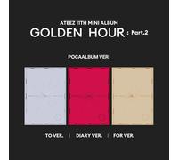 ATEEZ 11th Mini Album GOLDEN HOUR: Part.2 POCA Random Ver. QR Card + P.Card +...