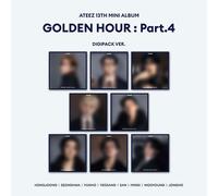ATEEZ 13th Mini Album GOLDEN HOUR Part.4 Digipack Random Ver CD+Book+P.Card+Gift