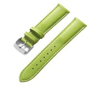 Accessori per cinturini per orologi in morbida pelle da uomo e da donna con grana Litchi da 13-22mm, Mela verde, 18mm