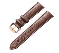 Ateldooly Accessori per cinturini per orologi in morbida pelle da uomo e da donna con grana Litchi da 13-22mm, Rosa marrone scuro, 13mm