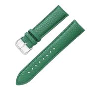 Ateldooly Cinturino in grana Litchi 12/14/16/18/19/20/21/22/24mm Accessori per orologi Cinturino per orologio da polso in morbida pelle con fibbia ad ardiglione, Verde, 18mm