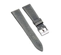 Cinturino per orologio vintage 18/19/20/21/22mm Cinturino in pelle di vacchetta retrò Accessori per cinturini, Grigio, 22mm