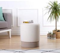 Atelier Del Sofa Elegant Cream Pouffe, altezza 43 cm, profondità 38 cm, 50% cotone e 50% velluto, 5 cm, sponge ortopedico, stile bohemian & scandinavo per casa e hotel