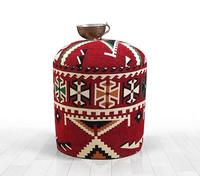 Atelier Del Sofa Elegante pouf, altezza 46 cm x profondità 40 cm, 50% cotone, 50% poliestere, sponge ortopedico, 7 cm, rivestimento in PVC, perfetto per decorazioni rustiche e orientali