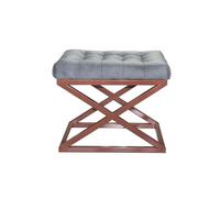 Atelier Del Sofa Elegante pouf con cornice in metallo, 50 cm x 42 cm x 40 cm | 100% poliestere Baby Face Fabric in rame e grigio | Perfetto per gli spazi di vita moderni