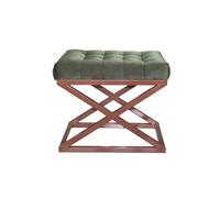 Atelier Del Sofa Elegante pouf con cornice in metallo, 50 cm x 42 cm x 40 cm | 100% poliestere Baby Face Fabric in rame e verde | Perfetto per gli spazi di vita moderni