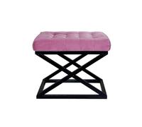 Atelier Del Sofa Elegante pouf con cornice in metallo, 50 x 42 x 40 cm, 100% poliestere, colore grigio con accenti neri e fucsia, perfetto per gli spazi moderni