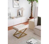 Atelier Del Sofa Elegante pouf con cornice in metallo, 50 x 42 x 40 cm, resistente e confortevole per ambienti moderni e locali