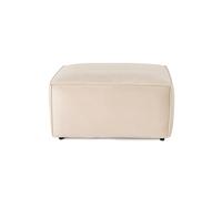 Atelier Del Sofa Elegante pouf in crema con tessuto 100% linen, cornbeam frame, 32 DNS Foam, 85 x 85 x 40 cm | Includes Pillow, Stylish & Comfortable for Any Space