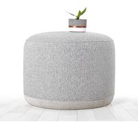 Atelier Del Sofa Elegante pouf in grigio chiaro, altezza 41 cm x profondità 51 cm | 100% linen, 10 cm Orthopedic Sponge, rivestimento in PVC | Perfetto per decorazioni bohémien e scandinave