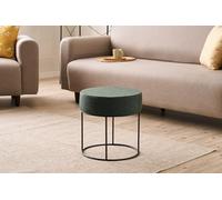 Atelier Del Sofa Elegante pouf verde con inserti in metallo, 40 cm di diametro x 40 cm di altezza, 50% cotone e 50% poliestere, tessuto Easy Clean Comfortable 32 DNS Foam