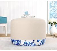 Atelier Del Sofa Pouf alla moda, 50% cotone e 50% line, altezza 39 cm, diametro 54 cm, 35 DNS, spessore 6 cm, perfetto per gli spazi moderni