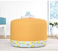 Atelier Del Sofa Pouf alla moda, 50% cotone e 50% line, altezza 39 cm, diametro 54 cm, 35 DNS, spessore 6 cm, perfetto per gli spazi moderni