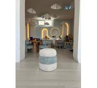 Atelier Del Sofa Pouf alla moda, blu e bianco, 32 x 36 x 32 cm, tessuto 100% poliestere, schiuma Cushioning, Plastic Legs | Perfetto per Modern Living Rooms & Bedrooms