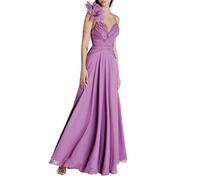 Atelier Legora abito elegante con corpino drappeggiato lilla 42
