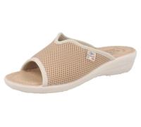 Fly Flot Ciabatte Donna Atella – rete elastica aperte, sottopiede imbottito in pelle, Beige 39
