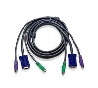 ATEN 10ft PS/2 - 3 m - PS/2 - PS/2 - VGA - Nero - 2 x 6 pin mini-DIN M - 1 x HDB-15 M