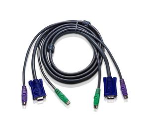 ATEN 10ft PS/2 - 3 m - PS/2 - PS/2 - VGA - Nero - 2 x 6 pin mini-DIN M - 1 x HDB-15 M