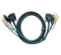 ATEN 2L-7D03U - Cavo KVM DVI-D (collegamento singolo), USB, Audio, nero, 3,0 m