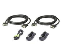 Ates 3 m USB DVI -D Dual Link Dual Display Set di cavi KVM KVM - 3 m - dvi -d - nero - tipo USB a - 35 mm - dvi -d - tipo USB B NEW