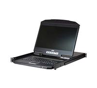 ATEN 344350 Switch KVM LCD Widescreen a Binario Singolo PS2-USB VGA 16 Porte, CL3116NX Nero