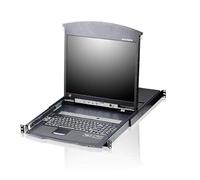 ATEN 344565 Switch KVM LCD a Due binari Multi-Interface Cat5 a 8 Porte 17", KL1508AM-AXA-XG Nero