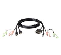 ATEN Cavo KVM 2L-7D02DH - HDMI a DVI-D, USB con audio - 1,8 m Nero Maschio-Maschio