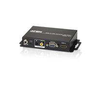 ATEN Convertitore HDMI a VGA/Audio con demoltiplicatore - Convertitore video Scaler - Nero - Metallo - 1920 x 1200 Pixel - 800 x 600,1024 x 768,1280 x 1024,1280 x 720,1400 x 1050,1600 x 1200,1680 x 10