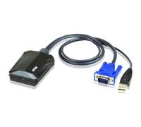 ATEN - CV211 Nero, Blu cavo e adattatore video