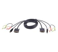 ATEN 2L-7D02UD - Cavo KVM DVI-D (Dual Link), USB, audio, nero, 1,8 m
