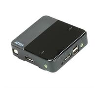 ATEN Switch KVM USB DisplayPort/audio a 2 porte supporto 4K e cavi inclusi