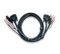 ATEN Set di Cavi KVM 2L-7D03UI, DVI (Collegamento Singolo) + USB + Audio, 3 m