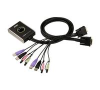 ATEN Switch KVM cavo USB DVI/audio a 2 porte con selettore porta remota (2 DVI P